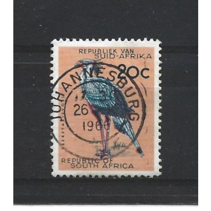 SouthAfrica.SG208 20c Secretary Bird.Variety Unchecked.Fine Used.Aug25h