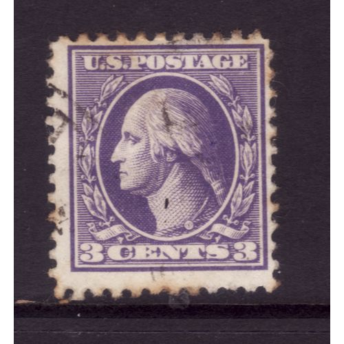 USA 1908 SG 340 3c VIOLET WASHINGTON FINE USED#