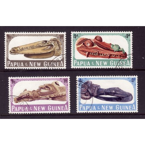 PAPUA NEW GUINEA 1965 SEPIK CANOE PROWS SG 72 / 75 SET 4 VALS FINE USED