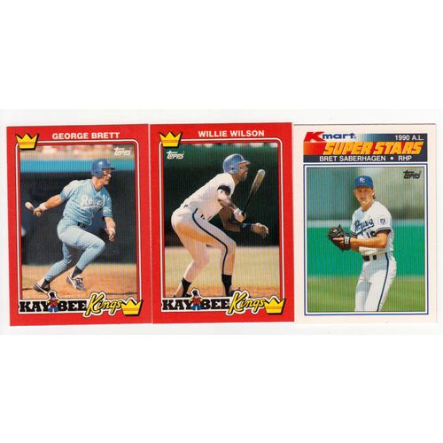 THREE1990 Kaybee, Kmart Royals cards- #4 Brett #31 Wilson #26 Saberhagen