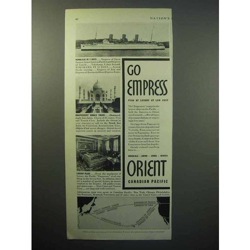 1933 Canadian Pacific Cruise Ad - Empress