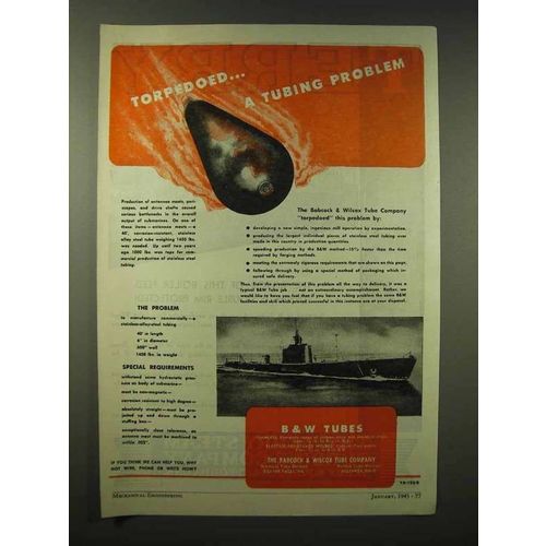 1945 Babcock & Wilcox Tubes Ad - Torpedoed Problem