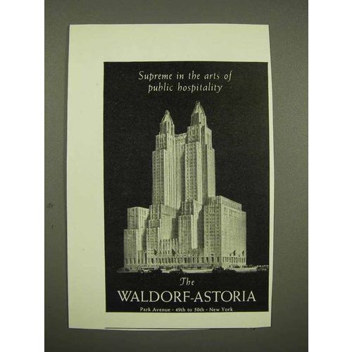 1944 Waldorf-Astoria Hotel Ad - Public Hospitality