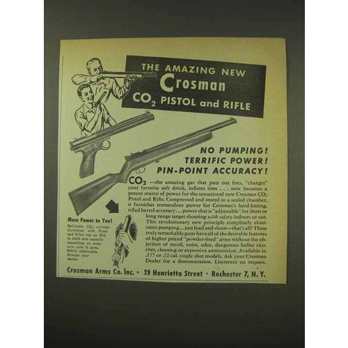 1949 Crosman CO2 Pistol and Rifle Ad - Amazing