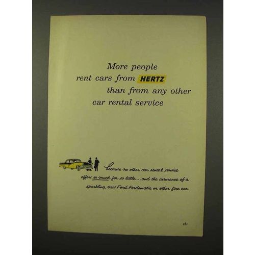 1956 Hertz Rent-A-Car Ad - More People Rent