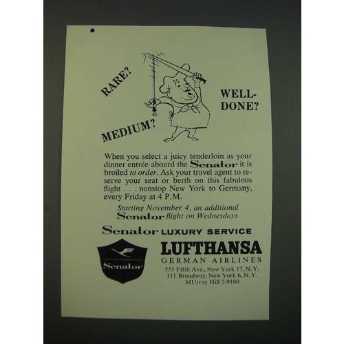 1960 Lufthansa Airlines Ad - Rare? Medium? Well-Done?