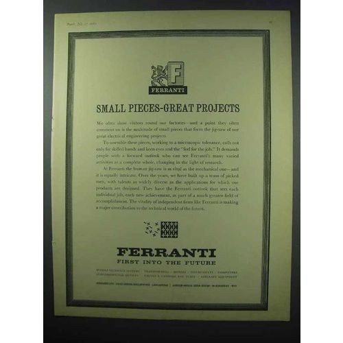 1960 Ferranti Computer System Ad - Great Projects
