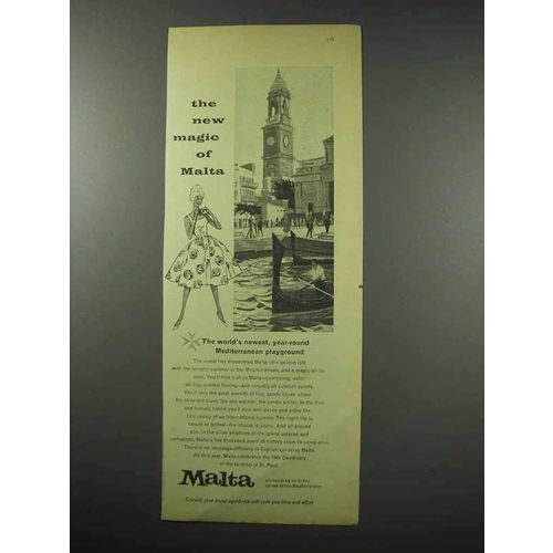 1960 Malta Tourism Ad - The New Magic of Malta