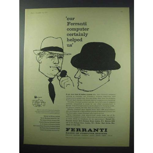1960 Ferranti Computer System Ad - Certainly Helped
