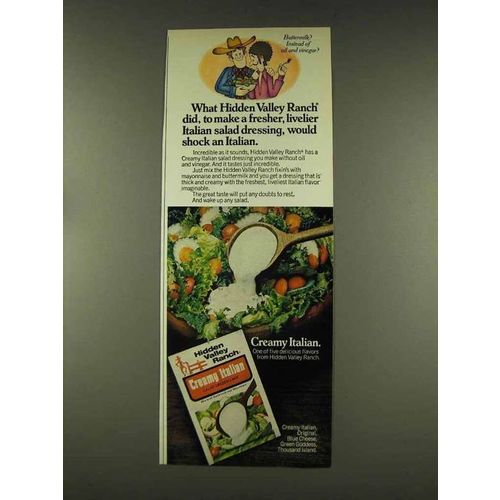 1977 Hidden Valley Ranch Creamy Italian Dressing Ad