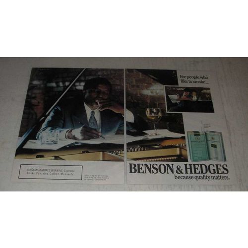 1989 Benson & Hedges Cigarettes Ad - For people who like to smoke