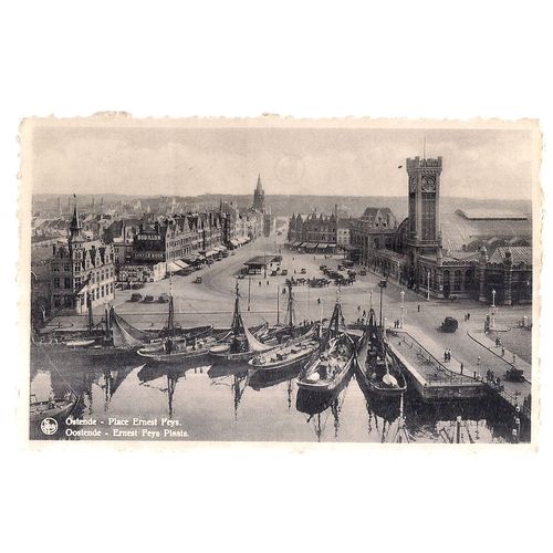 PLACE ERNEST FEYS, OSTEND, OOSTENDE, Belgium used postcard 1948 postmark #
