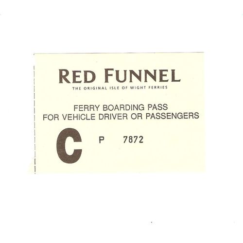 Red Funnel Isle of Wight Boarding Pass 1980s see rest