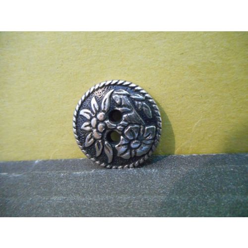 Metal Vintage Picture Button,Flowers