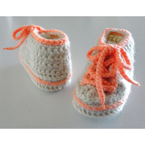 Baby girl booties #B012 crochet converse trainers tennis shoes 0-12 months