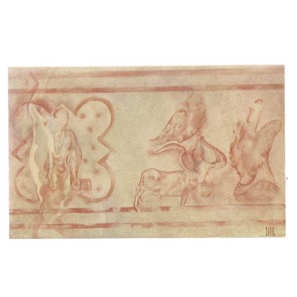14th C. wall painting, SOUTHEASE CHURCH, SUSSEX unused vintage postcard =