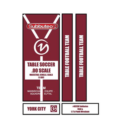 Tabletop Football Subbuteo Box Label York City (ENG) 1974