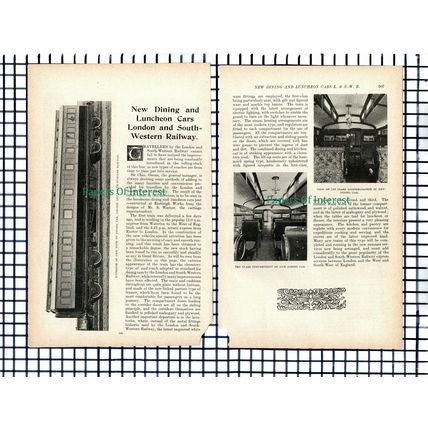 (6414) London & South Western Railway Dining Cars Charles Owens - c.1908 Article
