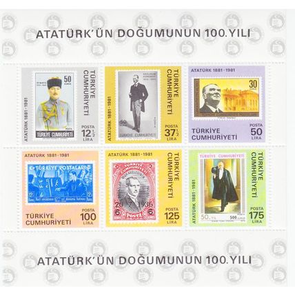 TÜRKEI TURKEY [1981] MiNr 2551-56 Block 19 ( **/mnh ) Atatürk
