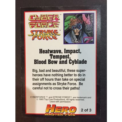 Cyber Force-Stryke Force, Hero Illustrated Master Foil promo #2 (red) 1993