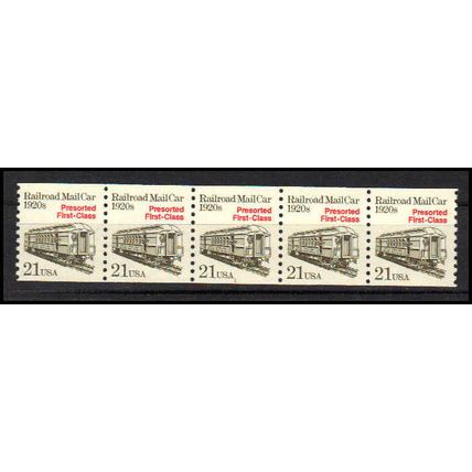 2265 21c Mail Car Fine MNH Dry Gum PNC 1/5 X1208