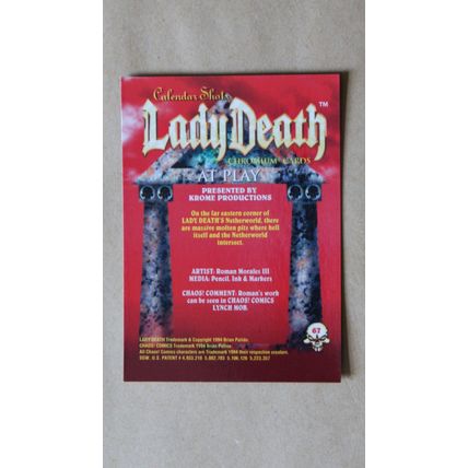 Lady Death All-Chromium Base trading Card # 67 (C) 1994 Chaos Krome comics