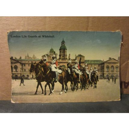 LIFE GUARDS AT WHITEHALL, London used postcard 1936 pm /