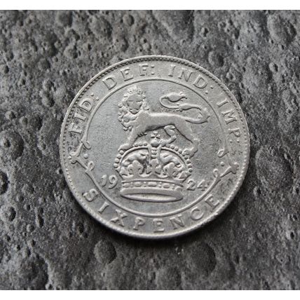1924 George V Silver Sixpence 6d British English .500 silver Cheap Filler