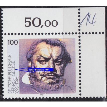 GERMANY BUND [1993] MiNr 1689 F5A,II ( **/mnh ) [01] Plattenfehler