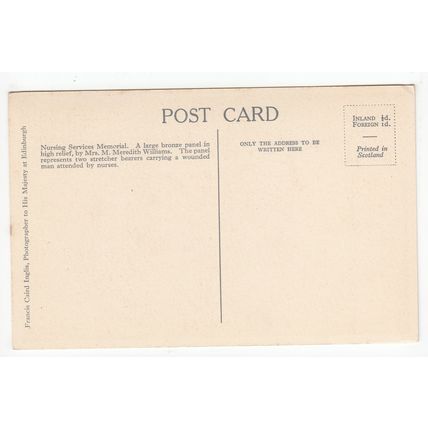Nursing Services Memorial Scottish National War Memorial Edinburgh Postcard