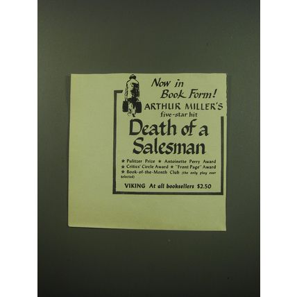1949 Viking Book Ad - Death of a Salesman by Arthur Miller - Now in Book form!