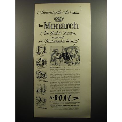 1951 BOAC British Overseas Airways Corporation Ad - Aristocrat of the Air