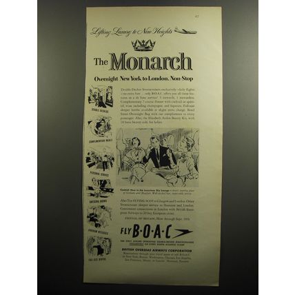 1951 BOAC British Overseas Airways Corporation Advertisement - Lifting luxury