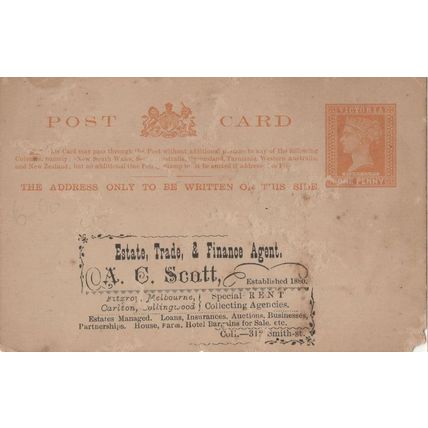 Melbourne Real Estate Finance Agent Antique Australia Postcard