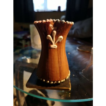Unusual Brown Studio Pottery Vase Italy