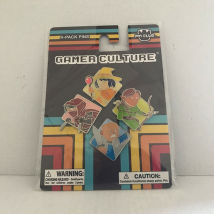New Gamer Culture 4 Pin Set - Cute Link, Assasins Creed, etc