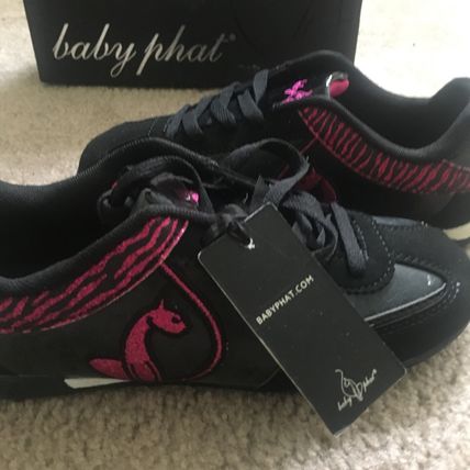 Baby Phat Girls Black Pink Casual Sneakers Shoes Low Top Choose Your Size