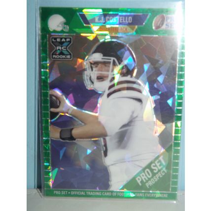 2021 Leaf K.J. COSTELLO (Chargers) Pro Set Metal Green Cracked Ice RC #49 10/15