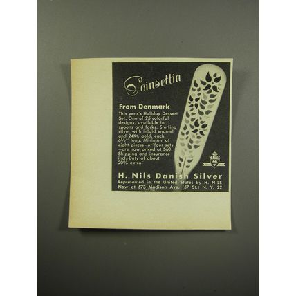 1955 H. Nils Poinsettia Silverware Advertisement