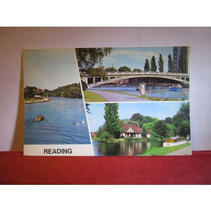 multiview, READING, Berkshire used postcard Colourmaster c.1974 pm =