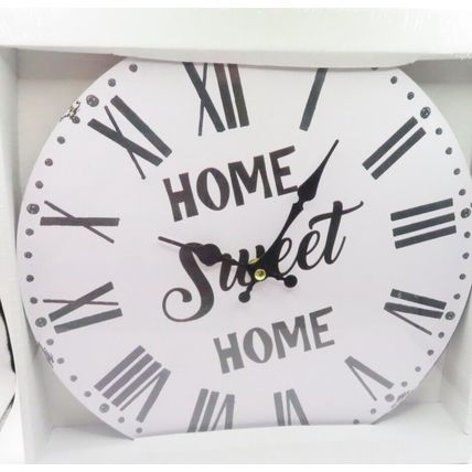 Black Numerals Wall Clock Home Sweet Home 29.5 CM Home Decor Gift Christmas