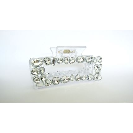 Rectangle large clear transparent crystal acrylic hair claw clip