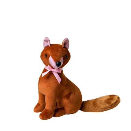 Red Fox Doorstop with Pink Bow Gift Home Decor Decoration 38 CM Fabric Door Stay