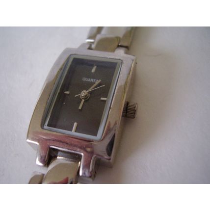 Watch Ladies Rectangular Stainless Steel Quartz Wristwatch