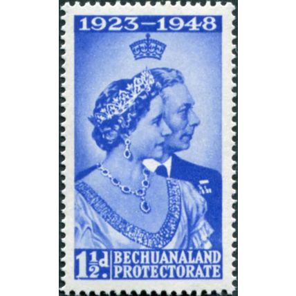 Bechuanaland KGVI 1948 Royal Silver Wedding 1.5d ultramarine Mounted Mint SG 136