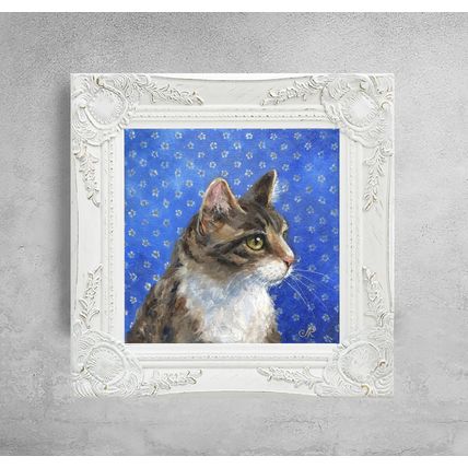 Oil Painting Cat Artwork Pet Painting