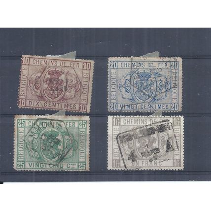 Belgium stamps. 1879 Railway Parcels used lot. 25c torn - others CV £61+ (AP075