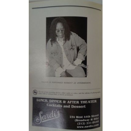 WHOOPI - PLAYBILL - OPENING NIGHT: NOVEMBER 17, 2004 - 20th Anniversary Show