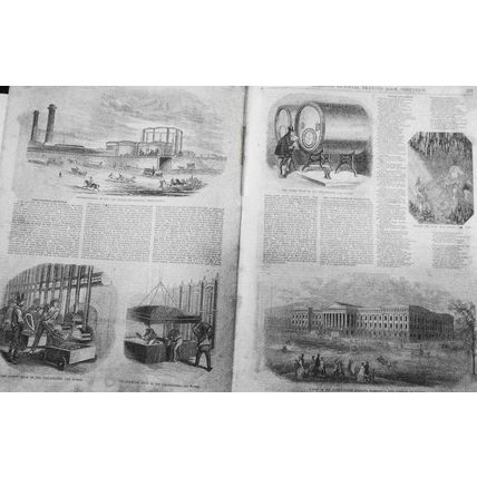 Philadelphia Gas Works - Gleason's Pictorial, April 1853 - 4 Prints & story