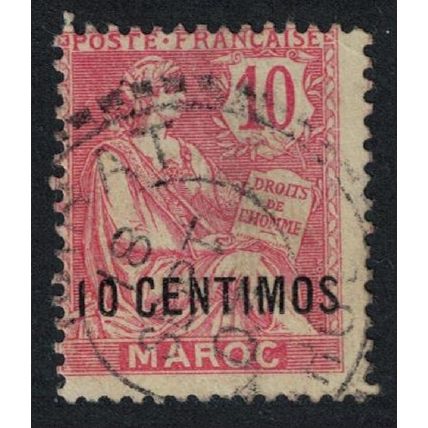 Fr. Morocco 10 Centimos Ovpt 1908 Canc SG#19 MI#12 Sc#16